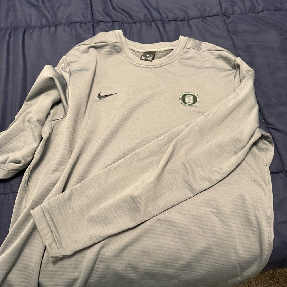 Nike Gray Long Sleeve Men's Shirt Oregon Duck